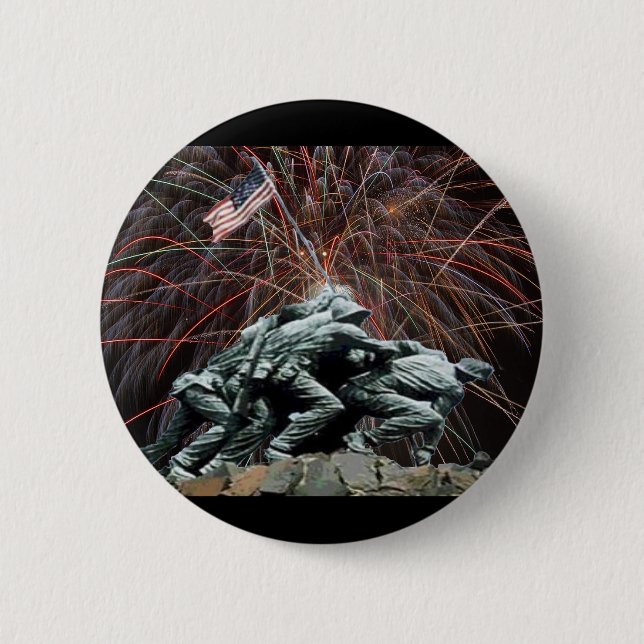 US Marines War Memorial Iwo Jima Fireworks Button (Vorderseite)