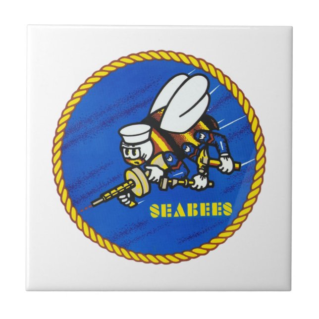 US-Marineseabees-Logo Fliese (Vorderseite)