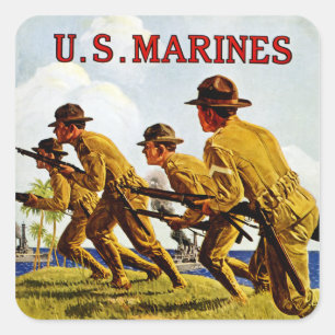 US-Marinesoldat~ Soldaten des Meeres Quadratischer Aufkleber