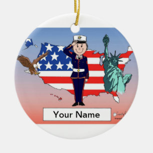 US-Marinesoldaten - Frau Keramikornament