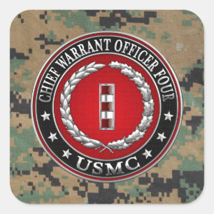 US-Marinesoldaten: Hauptermächtigung vier (USMC Quadratischer Aufkleber