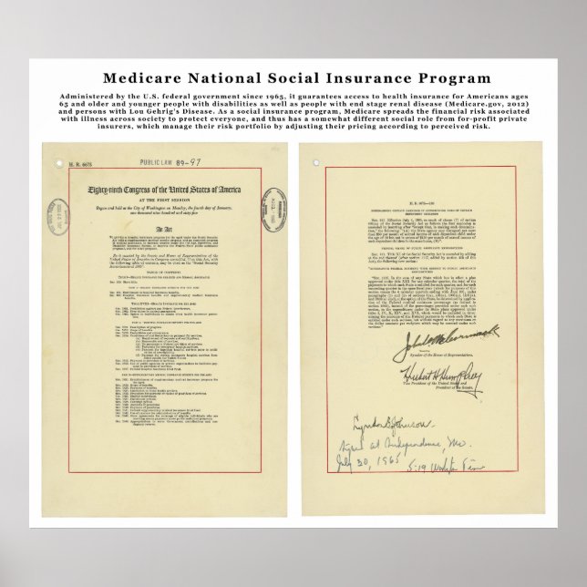 US Medicare National Social Insurance Program Poster (Vorne)
