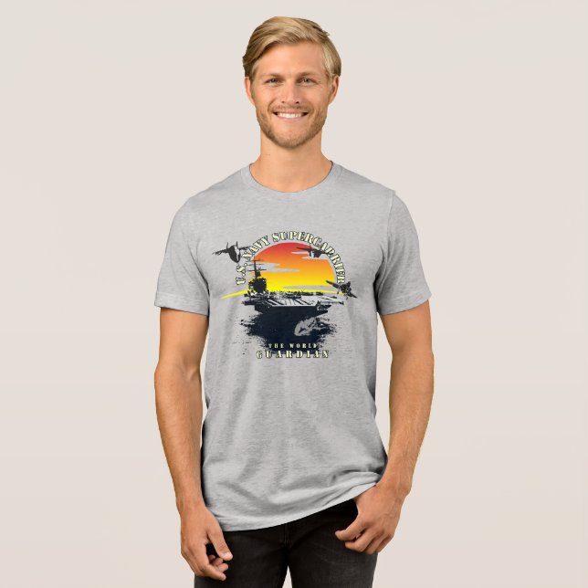 US-Militär | Männer Tri-Blend Shirt (Vorderseite voll)
