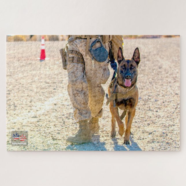 US-MILITÄRISCHER ARBEITHUND (20 x 30 Zoll) Puzzle (Horizontal)