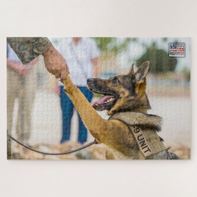US-MILITÄRISCHER ARBEITHUND (20 x 30 Zoll) Puzzle (Horizontal)