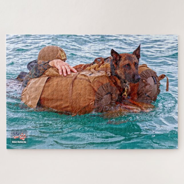 US-MILITÄRISCHER ARBEITHUND (20 x 30 Zoll) Puzzle (Horizontal)
