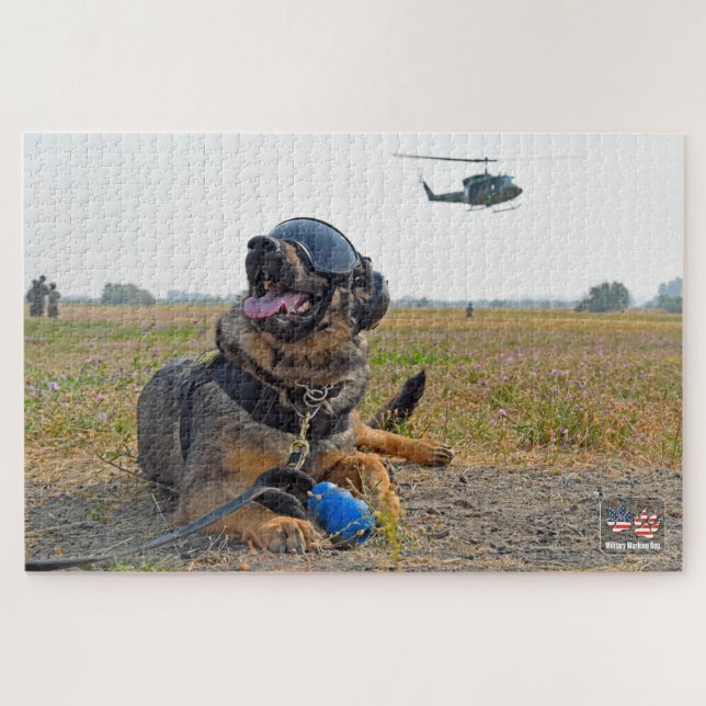 US-MILITÄRISCHER ARBEITHUND (20 x 30 Zoll) Puzzle (Horizontal)