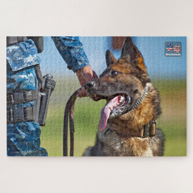 US-MILITÄRISCHER ARBEITHUND (20 x 30 Zoll) Puzzle (Horizontal)