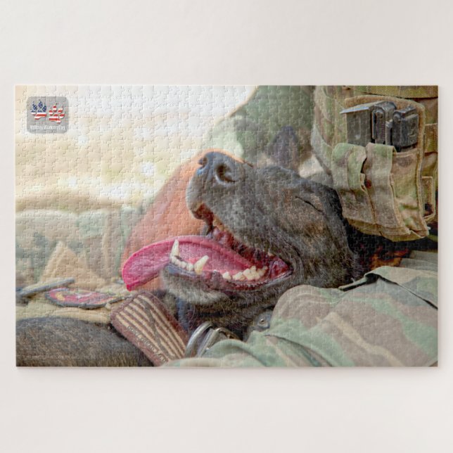 US-MILITÄRISCHER ARBEITHUND (20 x 30 Zoll) Puzzle (Horizontal)