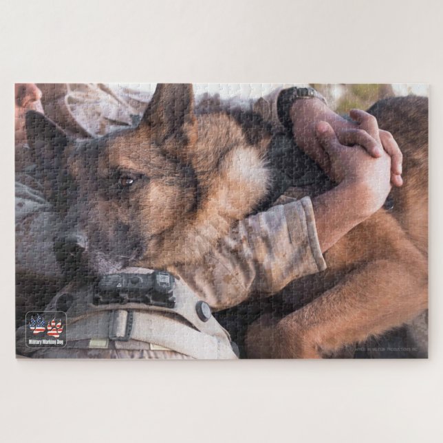 US-MILITÄRISCHER ARBEITHUND (20 x 30 Zoll) Puzzle (Horizontal)
