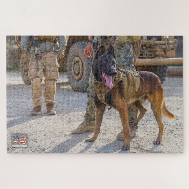US-MILITÄRISCHER ARBEITHUND (20 x 30 Zoll) Puzzle (Horizontal)