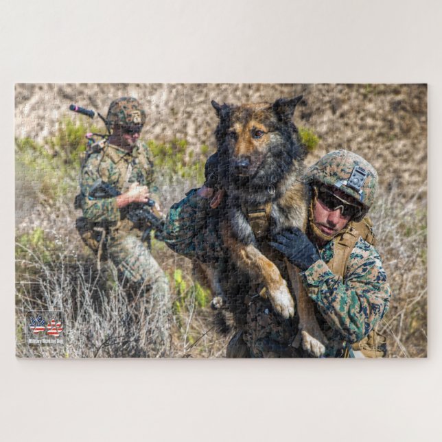 US-MILITÄRISCHER ARBEITHUND (20 x 30 Zoll) Puzzle (Horizontal)