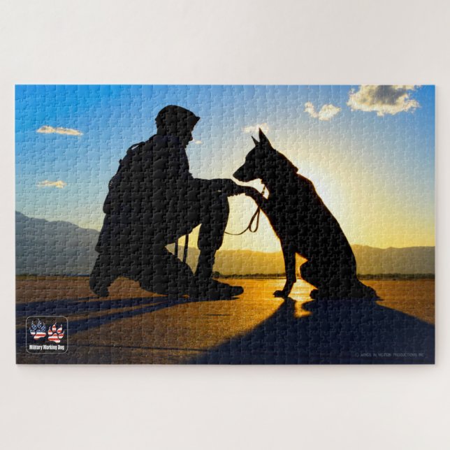 US-MILITÄRISCHER ARBEITHUND (20 x 30 Zoll) Puzzle (Horizontal)