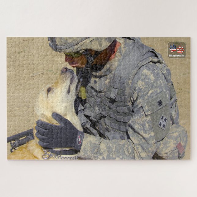 US-MILITÄRISCHER ARBEITHUND (20 x 30 Zoll) Puzzle (Horizontal)