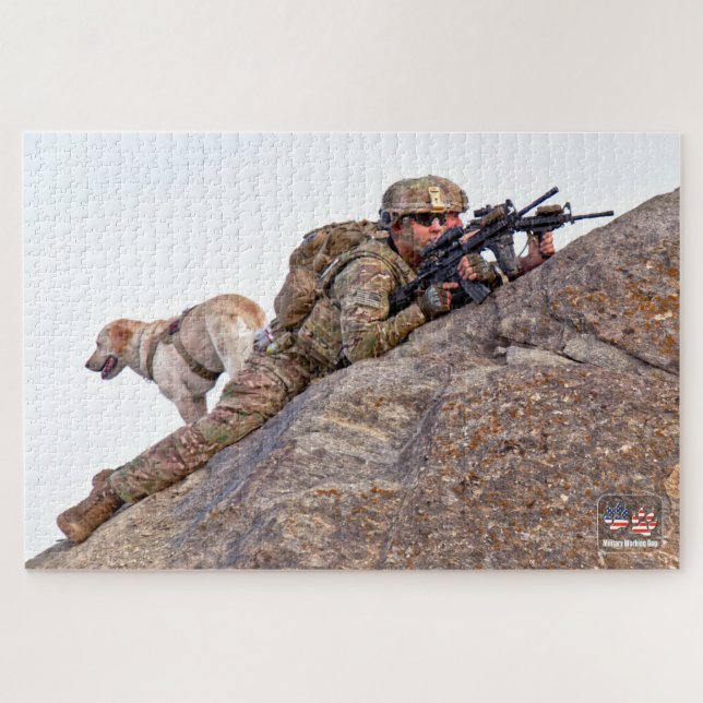 US-MILITÄRISCHER ARBEITHUND (20 x 30 Zoll) Puzzle (Horizontal)