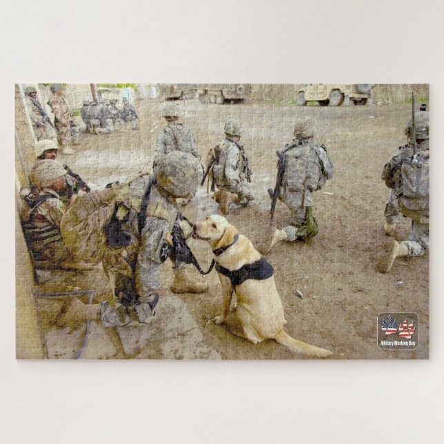 US-MILITÄRISCHER ARBEITHUND (20 x 30 Zoll) Puzzle (Horizontal)