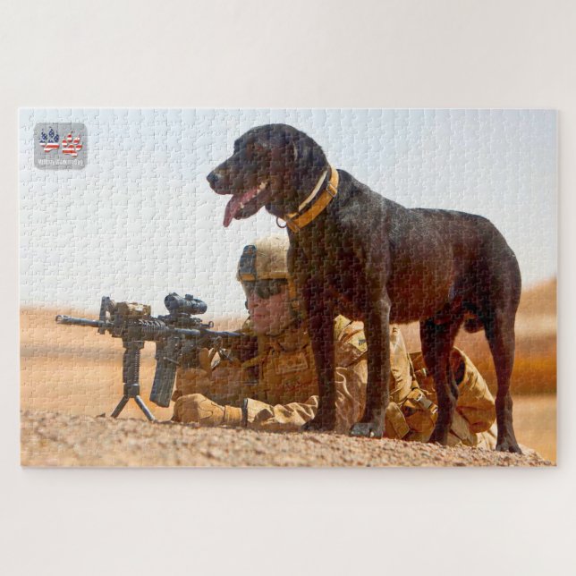 US-MILITÄRISCHER ARBEITHUND (20 x 30 Zoll) Puzzle (Horizontal)