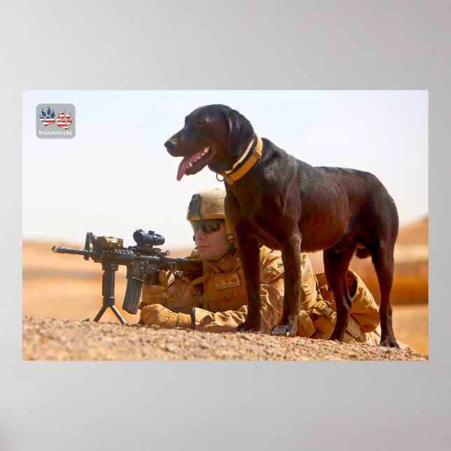 US-MILITÄRISCHER ARBEITSHUND POSTER (Vorne)