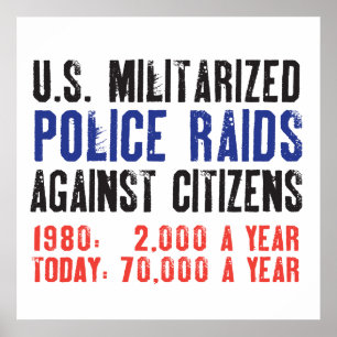 US militarisierte Polizei-Überfälle gegen Bürger Poster