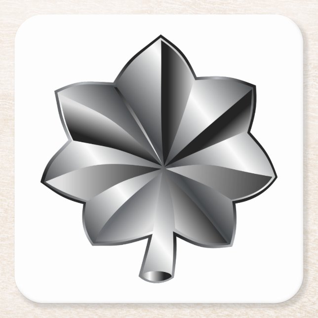 US-Militärstab - Oberstleutnant Rechteckiger Pappuntersetzer (Vorderseite)