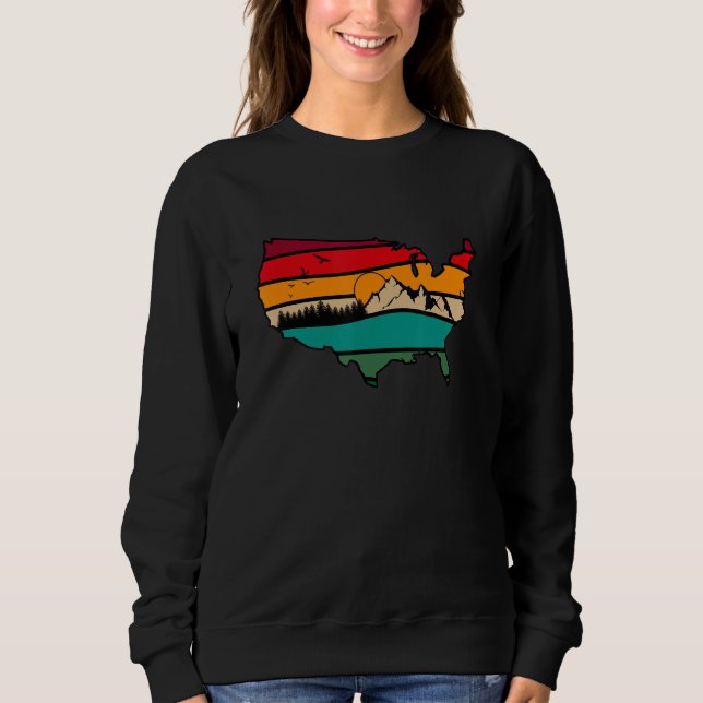 US Mountain Landscape Scene Traveler Hiking Campin Sweatshirt (Vorderseite)