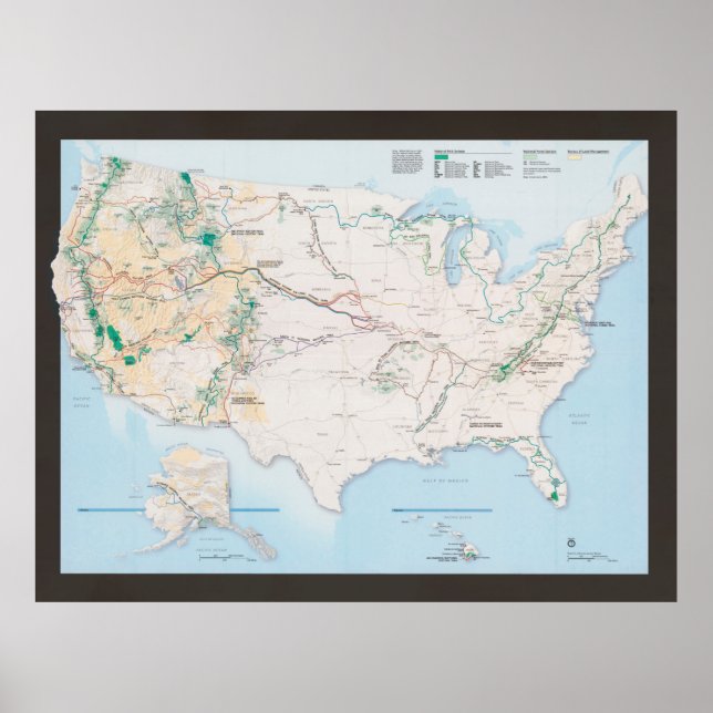 US National Trails System Map (2004) Vereinigte St Poster (Vorne)