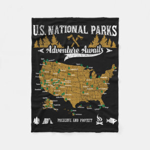 US-Nationalparks-Abenteuer wartet - Wandern und Ca Fleecedecke
