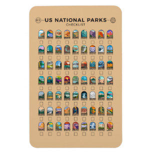 US-Nationalparks Checkliste Vintag Magnet
