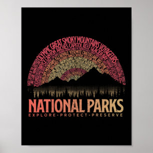 US-Nationalparks Erkunden Schützen Erhalten Campin Poster