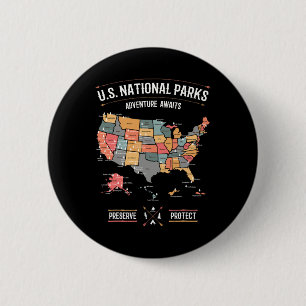 US-Nationalparks Karte Erhalten Schützen Wandern C Button