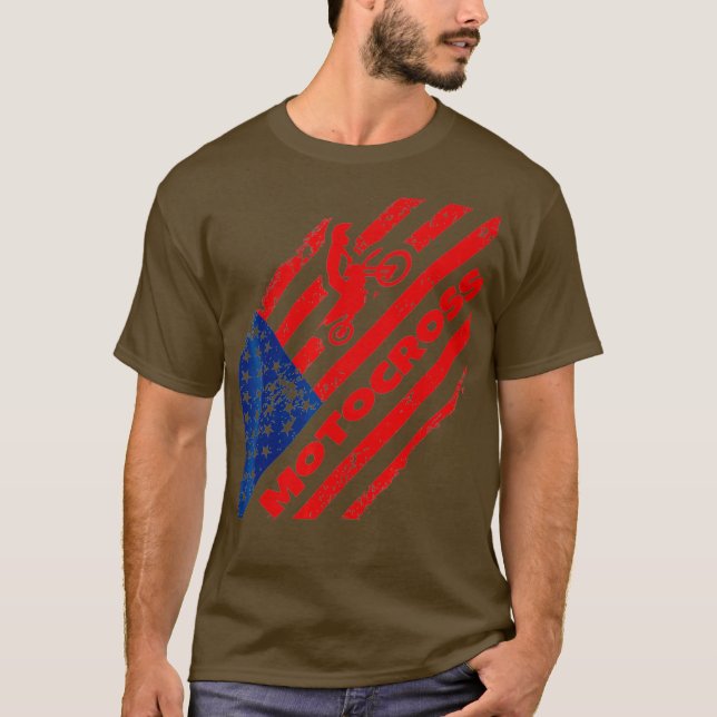 US Nations Dirt Bike T-Shirt American Flag (Vorderseite)