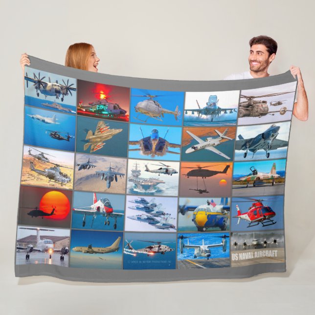 US NAVAL AIRCRAFT "MONTAGE" FLEECEDECKE (Beispiel)
