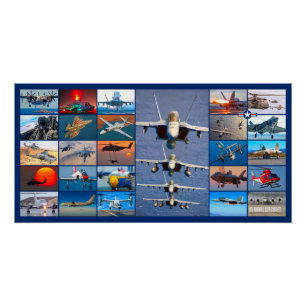 US NAVAL AIRCRAFT "MONTAGE" POSTER