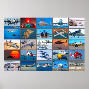 US NAVAL AIRCRAFT "MONTAGE" POSTER