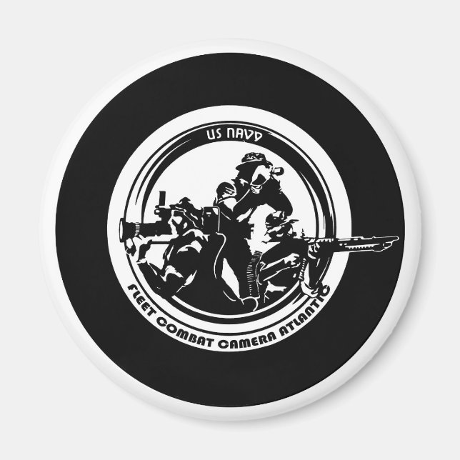 US NAVY COMBAT CAMERA ATLANTIC ROUND Magnet (Vorne)