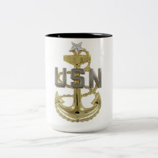 US Navy Senior Chief Petty Officer (SCPO) Anker Zweifarbige Tasse