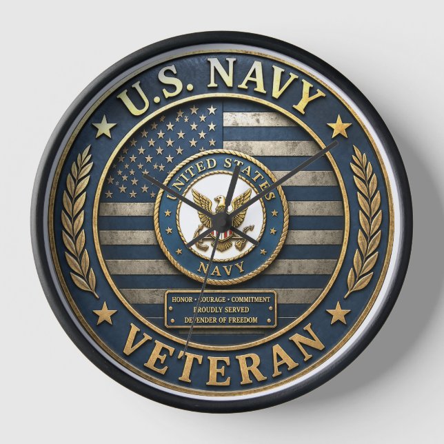 US Navy Veteran Honor Clock Uhr (Vorderseite)