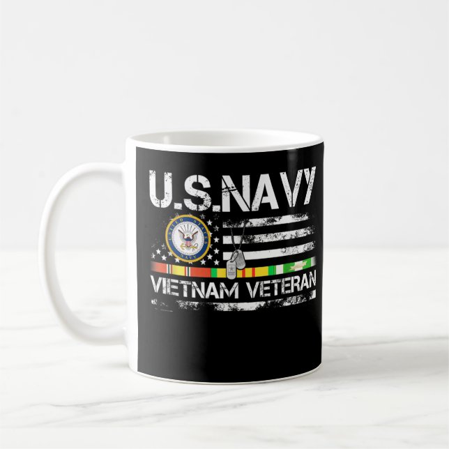 US Navy Vietnam Veteran USA Flag Vietnam Vet Flag  Kaffeetasse (Links)