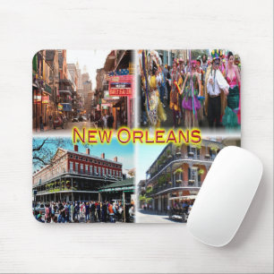 US New Orleans - Bourbon Street - Mardi Gras - Mousepad