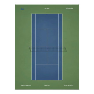 US Open Tennis Court Illustration Poster