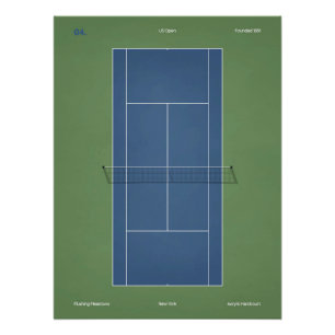 US Open Tennisplatz-Illustration Poster