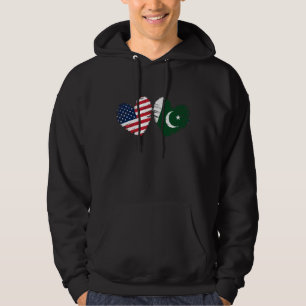 US-pakistanische Flagge Herzinfarkt Valentinstag P Hoodie