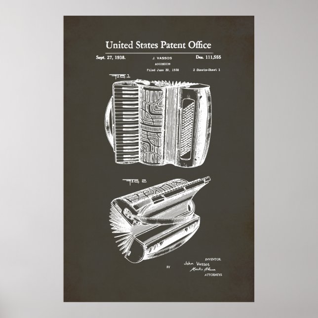 US-Patent - Akkordeon Poster (Vorne)