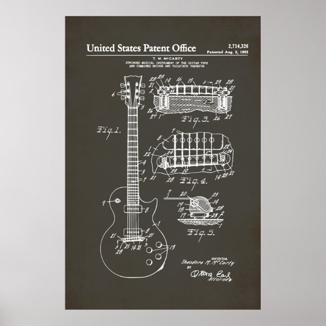 US-Patent - akustische Gitarre Poster (Vorne)