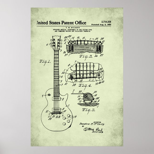 US-Patent - akustische Gitarre Poster (Vorne)