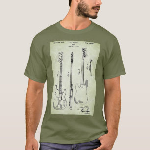 US-Patent - Bassgitarre grünes Pergament T-Shirt