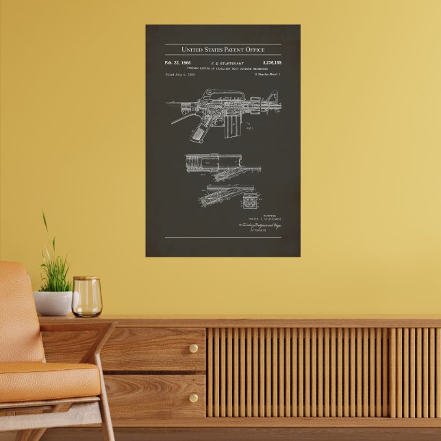 US-Patent - Colt Automatic Rifle Poster (Wohnzimmer 2)