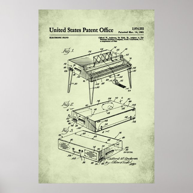 US-Patent - Electric Piano Poster (Vorne)