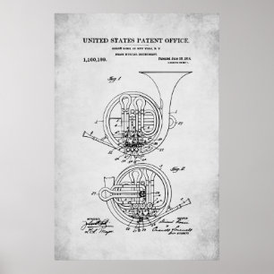 US-Patent - Französisches Horn Poster