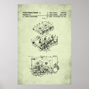 US-Patent - Kassette Player Poster